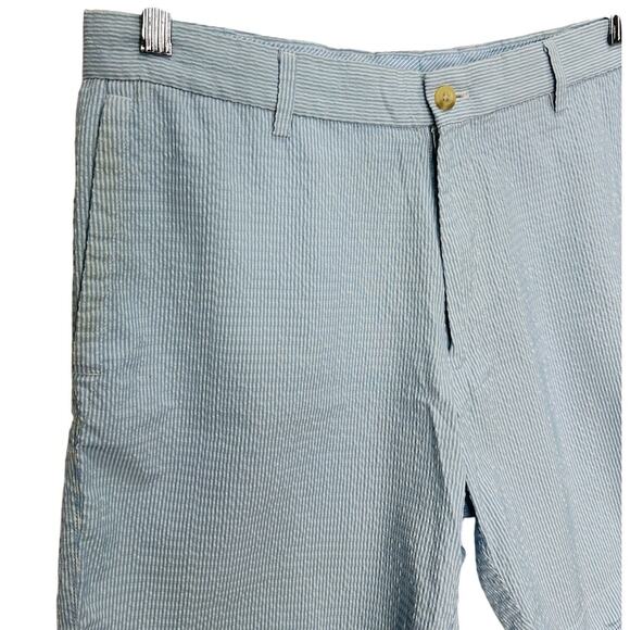 Peter Millar Featherweight Short Blue Seersucker Stripe Performance Size 32 - Picture 3 of 7